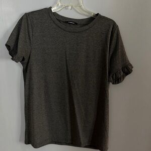 Women’s Dark Gray Ruffle Sleeve Tee